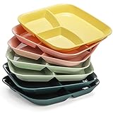 Nicunom 8 Stück Teller-Set Portionskontrolle, Unzerbrechlich Portionskontrollteller, wiederverwendbare 3-Fächer-Essteller für gesunde Ernährung und bariatrische Ernährung