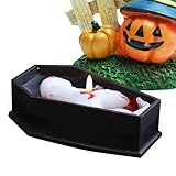 Duftkerzen für zu Hause, Dekoration im Gothic-Stil, makabre, Vintage, Bauernhof, für Halloween – duftende Dekoration für Zimmer und Tafelaufsatz, in Sargform, für Geburtstag, Büro, Party