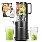AOBOSI Slow Juicer 126MM Super Large Feed Chute for Whole Fruits and Vegetables, Kauender Entsafter Gemüse und Obst Testsieger mit verbessertem Schneckenmotor, dreifacher Filterungstechnik