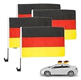 12x Autofahnen Autoflagge Deutschland Auto Autofahne Fahne Flagge Deutschland Fanartikel für Fußball EM 2024 (3 x 4 Sets)