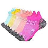 Landrain Sneaker Socken Damen 5 Paar, Atmungsaktive Sportsocken aus Baumwolle, Gepolsterte Kurze Socken für Sport & Alltag, Größe 35-42