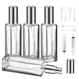 QMLING 4 Stück Parfümzerstäuber 20ml, Parfum Zerstäuber für Unterwegs, Reise Parfüm Abfüller Nachfüllbar, Kleine Parfüm Sprühflasche Glas mit Dosierwerkzeug für Männer und Frauen