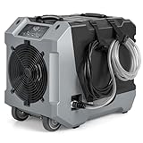 FANTASK 85 L/Tag Luftentfeuchter, Bautrockner mit Pumpe & Ablaufschlauch, Industrie Trocknungsgerät mit 24H Timer & 2 Gummirädern & Griff für Keller, Lager, Baustelle, Schwarz, 34T x 57B x 47H cm