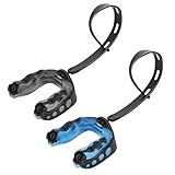 Athletics Mundschutz Mit Riemen 2 Stück - Geeignet für American Football, Kampfsport, Mma, Boxen, Taekwondo, Hockey - Großes Schwarz Und Großes Blau