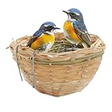 SALAKEET Nesting Box - Natürliche handgewebte Hütte, Vogelschlafung Laying Breeding | Außenhöhle Garten Yard Terrasse Accessoire, wetterfestes Haus