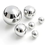 Ekukeon 6 Stück Edelstahl Gartenkugel, Dekokugel Schwimmkugeln Silber, Schwimmkugeln für Miniteich, Metall Hohlkugel für Dekobrunnen(2cm*3+4cm*2+6cm*1)