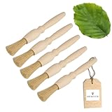 5x HOFMEISTER® Haushaltspinsel, rund, 18 x 1,8 cm aus Buchenholz, Backpinsel mit Naturborste, rund