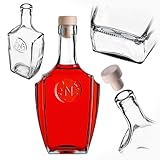KADAX Glasflaschen 500ml mit Korken, 1 Stück, leere Flaschen zum Befüllen, Likörflaschen aus Glas, Schnapsflaschen für Likör, Öl und Essig, Saftflaschen