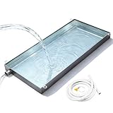 Klimaanlagen Kondensat Ablaufwanne 304 Edelstahl 8cm Hohem Rand mit Ablaufschlauch Wasserauffangschale der Außeneinheit für Balkon Garage Haushaltsgeräte Pflanzschalen(40x40cm(16x16in))