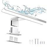 ERWEY 2 in 1 LED Badleuchte IP44 Spiegelleuchte 30CM Kaltweiß Schminklicht Badezimmer 230V Schrankleuchte Spiegelschrank Aufbauleuchte Schrank-Beleuchtung Bad Klemmleuchte (6000K 5W)