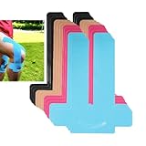 KUEEA 12 PCS Kinesiotapes Knie Vorgeschnitten – Fuchsia/Himmelblau/Schwarz/Hautfarbe je, Wasserfestes Knie Tape für Sport & Schmerzlinderung, Physio Tape mit Hautfreundlichem Material