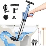Toiletten-Saugglocken-Entferner: Hochdruck-Luftablass-Blaster-Pistole, Abflussverstopfungsentferner, Werkzeug, Edelstahl-Luftkolben für Badezimmer, Waschbecken, Boden, Küche