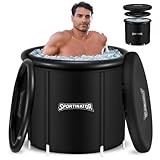 SPORTINATOR Regenerate Eisbad Tonne Ø 80 cm | 400 L | Kältetherapie & Regeneration | 5-Schichten-Gewebe | inkl. Zubehör Komplett-Set, Thermometer & Abflussschlauch (Schwarz)