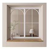 XILYZMO Glasfenster Paravent Raumteiler, Sichtschutz Tragbarer Wandteiler, Metall Zwischenfenster Dekorative Trennwände, Fensterglas Wohnzimmer Küche Sichtschutz Für Büro(50x70cm)