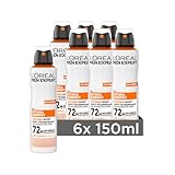 L'Oréal Men Expert 72H Deospray für Männer, Bodyspray gegen Schweißgeruch, Schwitzen und Achselnässe, Herren Antitranspirant mit kühlendem Effekt ohne Alkohol, Hydra Energy Extreme Sport, 6 x 150 ml