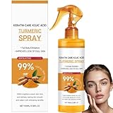 Peel Shot Keratin Pflege Kojicsäure Kurkuma, Kojicsäure Kurkuma Körperpeeling Shot, Entferner abgestorbener Hautzellen für das Gesicht, exfolierendes Körperspray mit Retinol, für alle Hauttypen.