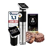 Sommertal TS1300 Sous Vide Stick Garer Stab, WiFi WLAN App Steuerung, Präzisionskocher Temperatureinstellung 0°C bis 90°C, wasserfest IPX7, Timer, Smart Home, 1300W