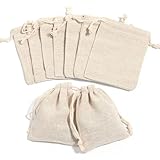 WDSBZNB Samtbeutel Beige Sackleinen-Verpackungsbeutel in Mehreren Größen mit Kordelzug for selbstgemachte Perlen, Armbänder, Ohrringe, Schmuck, Geschenk-Aufbewahrungsbeutel(17x23cm 5Pcs)