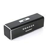 MusicMan MA Soundstation tragbarer Lautsprecher - Stereo-Sound - FM-Radio, MP3-Player, USB, AUX / Line-In, MicroSD-Kartensteckplatz - 6 Stunden Wiedergabezeit - Ideal für unterwegs (Schwarz)