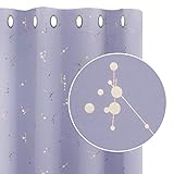 Deconovo Blickdichte Gardinen, Ösenvorhänge für Raum Verdunkeln, Thermogardinen für Wohnzimmer, 229x168 cm(HöhexBreite), Lavendel, 2er Set