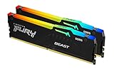 Kingston FURY Beast Schwarz RGB 64GB (2x32GB) 5600MT/s DDR5 CL40 DIMM Desktop Gaming Speicher Kit mit 2 - KF556C40BBAK2-64