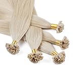 hair2heart Bonding Extensions Echthaar glatt 10/1 hellblond -lichtblond asch- 25 Strähnen 0.5g 60cm, Echthaar Extensions für langanhaltende Haarverlängerung