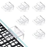 LINLAN 6 Stück Aquarium-Deckel-Clips, Transparentes ABS-Kunststoff Randloses Aquarium-Deckelstütze, Geeignet für Kunststoffteiler und DIY Anti-Sprung-Netz