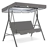 GLJDMBD Swing Baldachin Abdeckung Ersatz Set - Wasserdichtes 210D Oxford Tuch für 2/3-Sitzer Markise Baldachin Schaukel Stuhl - Ideal für Veranda, Terrasse und Garten