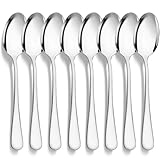 CoKeeSun 8 Stück Suppenlöffel Set,18.5cm Esslöffel Edelstahl Rostfrei, Löffel Set, Spiegelpoliert Tafellöffel, Menülöffel, Dessertlöffel für Küche, Zuhause, Restaurant, Party, Spülmaschinenfest