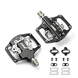 ANSJS 2 in 1 SPD-Fahrradpedale, CNC Aluminium Rutschfest, Klickpedale Set für BMX MTB Trekking Mountainbike Rennrad, Achse 9/16' (M213)