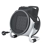 Bringer Keramik-Heizlüfter mit Thermostat - Elektroheizer mit PTC Heizelement - 3 Stufen, schnelle Wärme, effizient - für Baustelle, Werkstatt, Wohnwagen, Camping, Garage - 2000 Watt