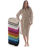LEBENGOOD Bademantel für Damen, Herren, Unisex, Frottee 100% Baumwolle 400 gr, Flauschig, Kuschelig, Bunt, Leicht, Dusche (Sand XXL)
