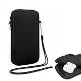 ARYIMYDP 1 Stück Handy Tasche, Robustes Neopren Handysocke mit Weichem Innenfutter, Ideal für Strand und Reise als Universal Handy Schutz, Kreditkarten Kopfhörer und Mehr, Schwarz