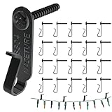 NACETURE Lichterketten-Aufhänger-Haken, Edelstahl-Licht-Clips, kleine Schraubhaken für Weihnachten, Party, LED-Lichtdraht, LED-Lichterkettenhaken, 20 Stück (Schwarz - Wandmontiertes Schlossmodell)