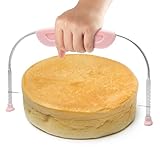 Tortenschneider Tortenbodenschneider Edelstahl Kuchenschneider Höhenverstellbar Tortenboden Schneidehilfe Tortensäge zum Gleichmäßigen Schneiden von Tortenböden