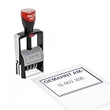Dekolando Datumsstempel Stempel GEMAHNT AM – Colop 2360 selbstfärbender Kontierungsstempel mit Datum 44x29 mm, verstellbar Datumstempel für Büro & Verwaltung, Firmenstempel
