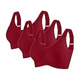 3er Pack BH Damen ohne Bügel Bequemer Starker Halt für Große Brüste Push Up Bra Nahtloser Bügelloser Vollschalen Wohlfühl Büstenhalter Verstellbar Bustier Damen Seamless BH