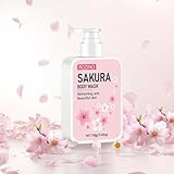 Cherry Blossom Body Wash für Frauen, feuchtigkeitsspendendes Duschgel, beruhigt trockene Haut, Körperlotion, Tiefenreinigung, Peeling und spendet Feuchtigkeit für raue Haut, pflegende Hautpflege, 150