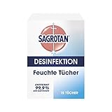 Sagrotan Feuchte Tücher zur Desinfektion – In praktischer Reisegröße für die schnelle hygienische Reinigung unterwegs, Ozean, 15 Stück