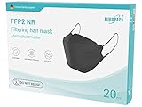 EUROPAPA® 20x FFP2 Fisch Form Schwarz Masken Atemschutzmaske 4-Lagen Staubschutzmasken hygienisch einzelverpackt Stelle zertifiziert EN149 Mundschutzmaske EU2016/425