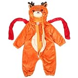 UKCOCO Weicher Flanell Schlafanzug mit Kapuze Niedlicher Overall Kuscheliger Einteiliger Anzug für Herbst und Winter Geeignet für Junge Mädchen Warmes Tierkostüm für Weihnachten und