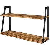 LifeGoods Wandregal Holz - Hängeregal - Regal Wand Küche Badezimmer - Schweberegal - Küchenregal Wand - Regale Für Wände Regalbrett - Wandregal, Regale, Wall Shelf, Holzregal Industrial - 60 cm Breit