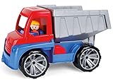 Lena 4410 Truxx, Spielfahrzeug ca. 27 cm, Spiel Set Spielfigur, Kippaster für Kinder ab 2 Jahre, Kipper, rot-blau