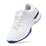 FitVille Extra Weit Tennisschuhe Herren Breit Hallenturnschuh Atmungsaktiv Training Schuhe für Tennis Badminton Walking Fitnessstudio Weiß 44.5 EU Weit