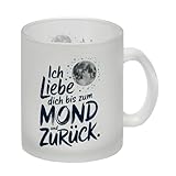 Ich liebe dich bis zum Mond und zurück Glas Tasse Romantisches Valentinstagsgeschenk - personalisierbarer Tassenhalter