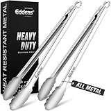 Grillzange, 600 Grad, hitzebeständig, 43,2 cm, extra lange Grillzange, Ganzmetall-Küchenzange, robuste Edelstahl-Verriegelungszange zum Kochen, Grillen, Grillen, Buffet, 2 Stück