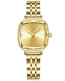 CIVO Armbanduhr Damen Klein Mode: Analog Klassisches Rechteckig Damenuhr - Gold Edelstahl Luxus Kleid Uhren für Frauen