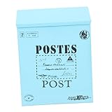 jojofuny Eisen Briefkasten mit Schloss Retro Vintage Wandbriefkasten für Zuhause Garten Robuste Postbox mit Dekorativen Buchstaben Einfache Montage Wetterfest Geräumig für Briefe und