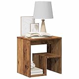 SDWEHO7 Nachttisch mit 2 offene Ablage, Büroschrank, Beistelltisch, Sofatisch für Schlafzimmer Wohnzimmer, Altholz-Optik 40x30x40 cm Holzwerkstoff
