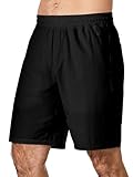 JMIERR Herren Sport Shorts 7 Inch Schnell Trocknend Kurze Hose Casual Leicht Sporthosen mit Reißverschlusstasche Schwarz 2XL